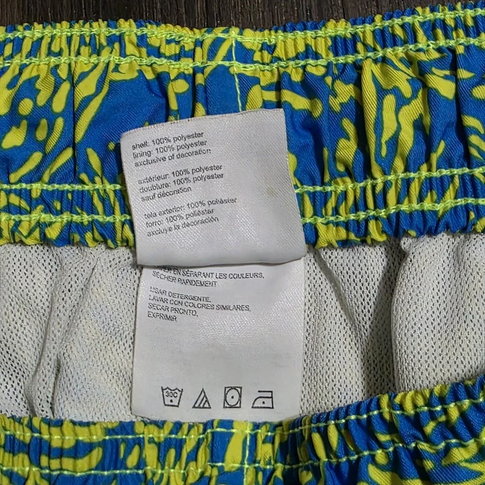Mens Speedo Swim Suit Trunks Shorts Lined Size Small Blue Yellow Pineapple